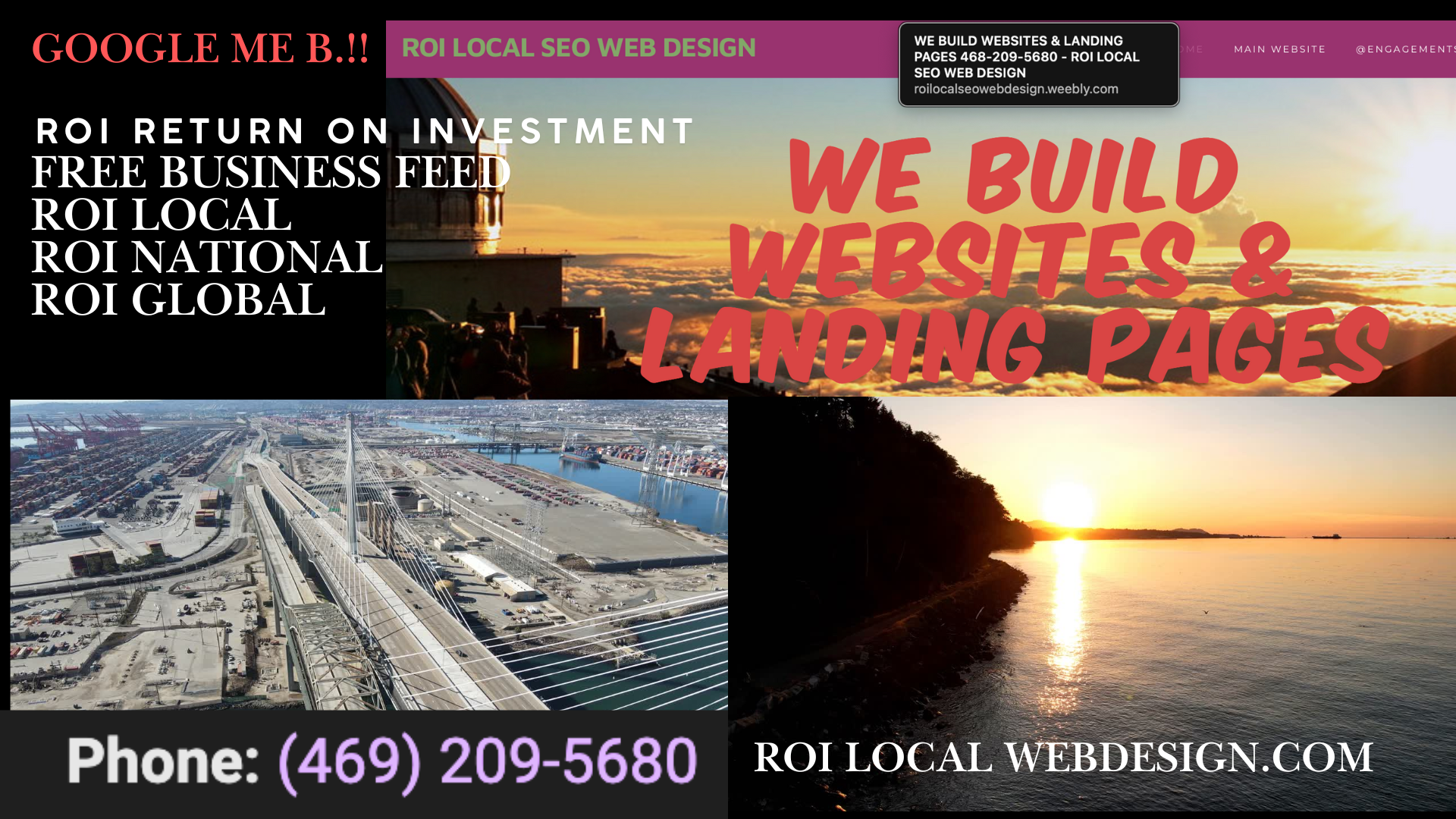 ROI -Return on investment Local National Global Web Design Dot Com
